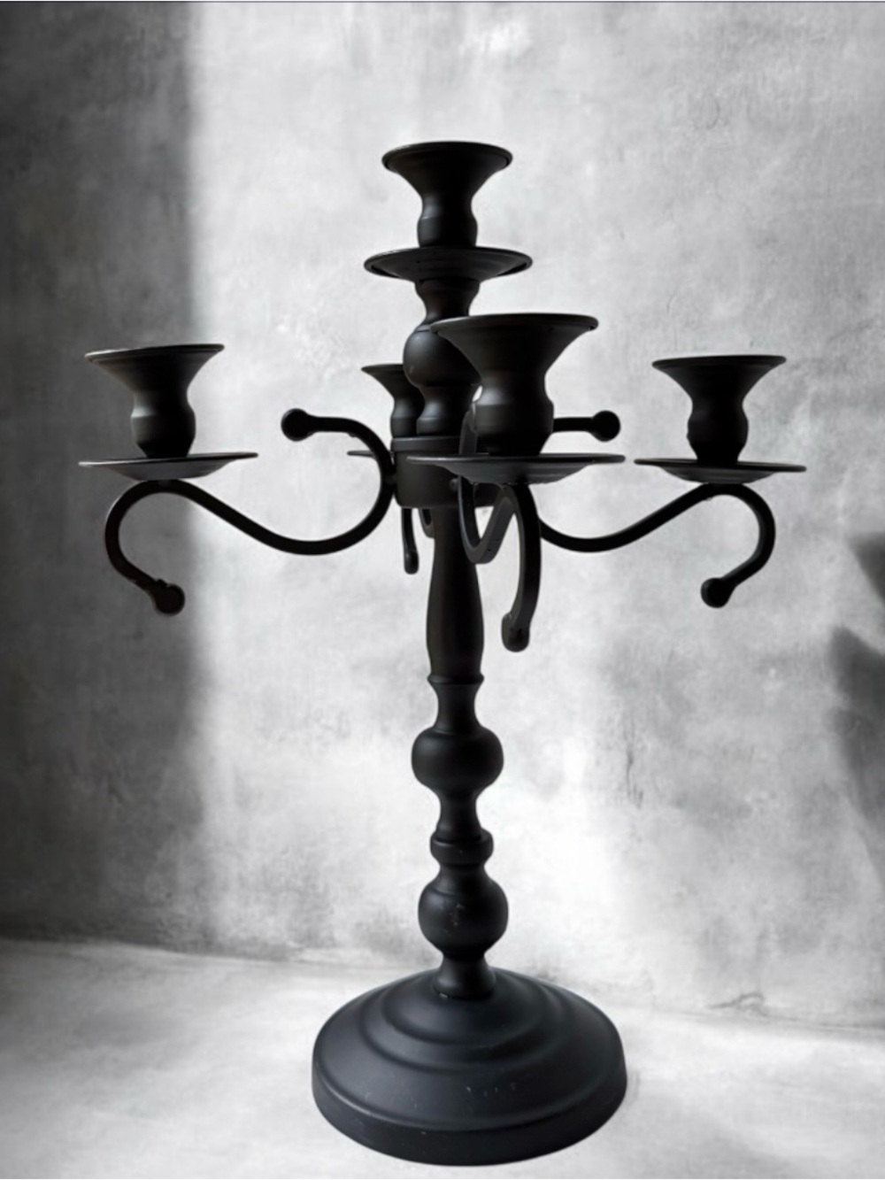 Black Five-Arm Candelabra